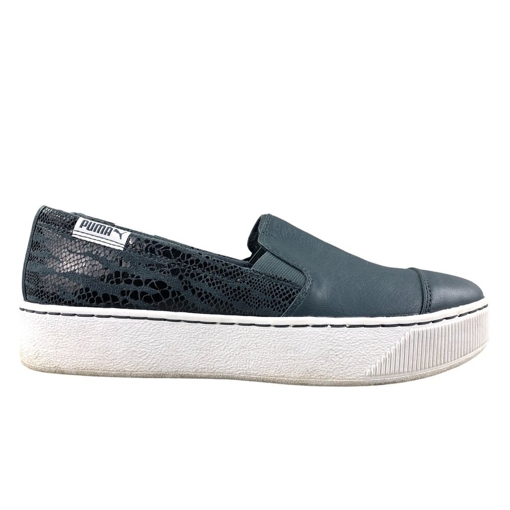 Puma Black and White Slip-On Sneakers